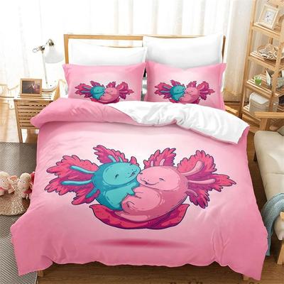 Kawaii Zviera Axolotl Potlač Posteľná Súprava Jednolôžková Dvojlôžková Plná Queen King Size Posteľná Súprava Aldult Dieťa Spálňa Súprava Prikrývky 3D Anime