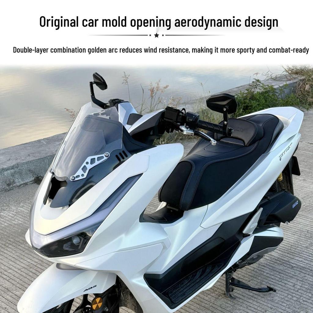 Wolf Tooth Style Double-Layer Racing Windshield for Honda PCX160 - Sport Front Accessory