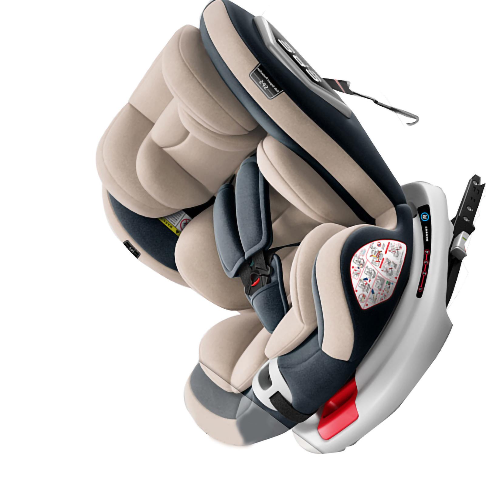 Портативное автокресло для младенцев и детей до 3 лет с вращением на 360 градусов, автокресло-бустер с высокой спинкой, цвет кофе