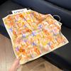 Fashion Black and White Printing Temperament Square Scarf Imitation Silk Korean Version Decorative Scarf Scarf Professional Decorative Shawl Silk Scar