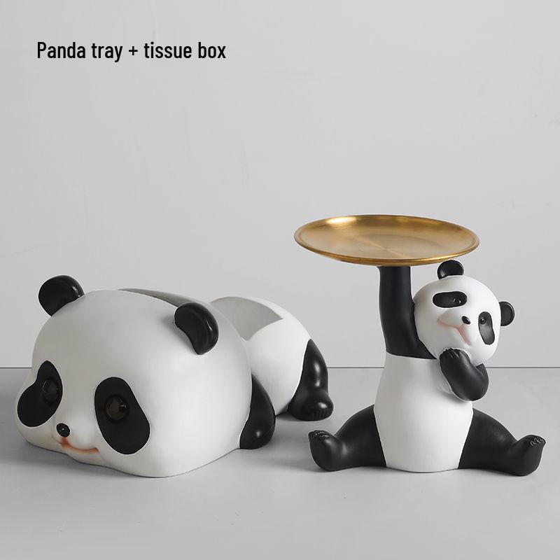 Kreativ Panda Tissuebox & Förvaringsorganisatör för Vardagsrum eller Matbord