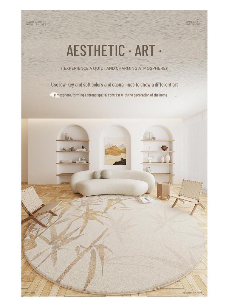 Wabi Sabi Round Carpet - Thickened Cashmere-Like Rug for Living Room, Study, or Bedroom