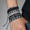 Foreign trade new street hip-hop style adjustable leather woven hand rope set, cross-border men's DIY leather bracelet