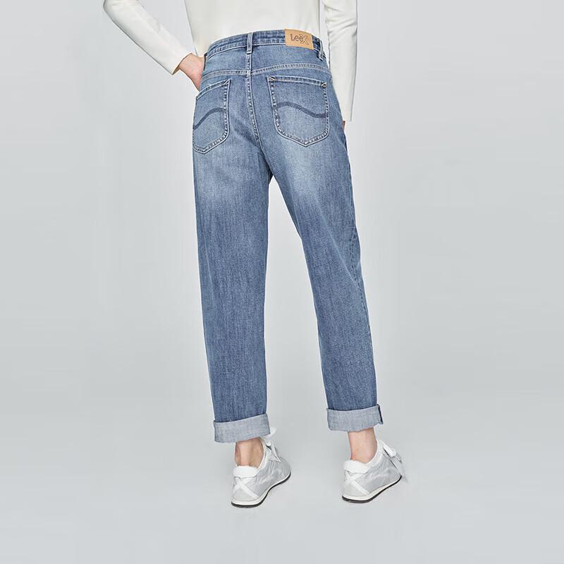 Lee Women's 411 High-Waist Straight Leg Mid-Blue Jeans