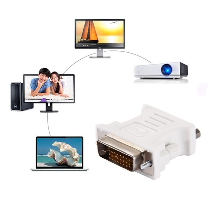 DVI 24+1 Pin Male To VGA 15Pin Female Adapter(White)