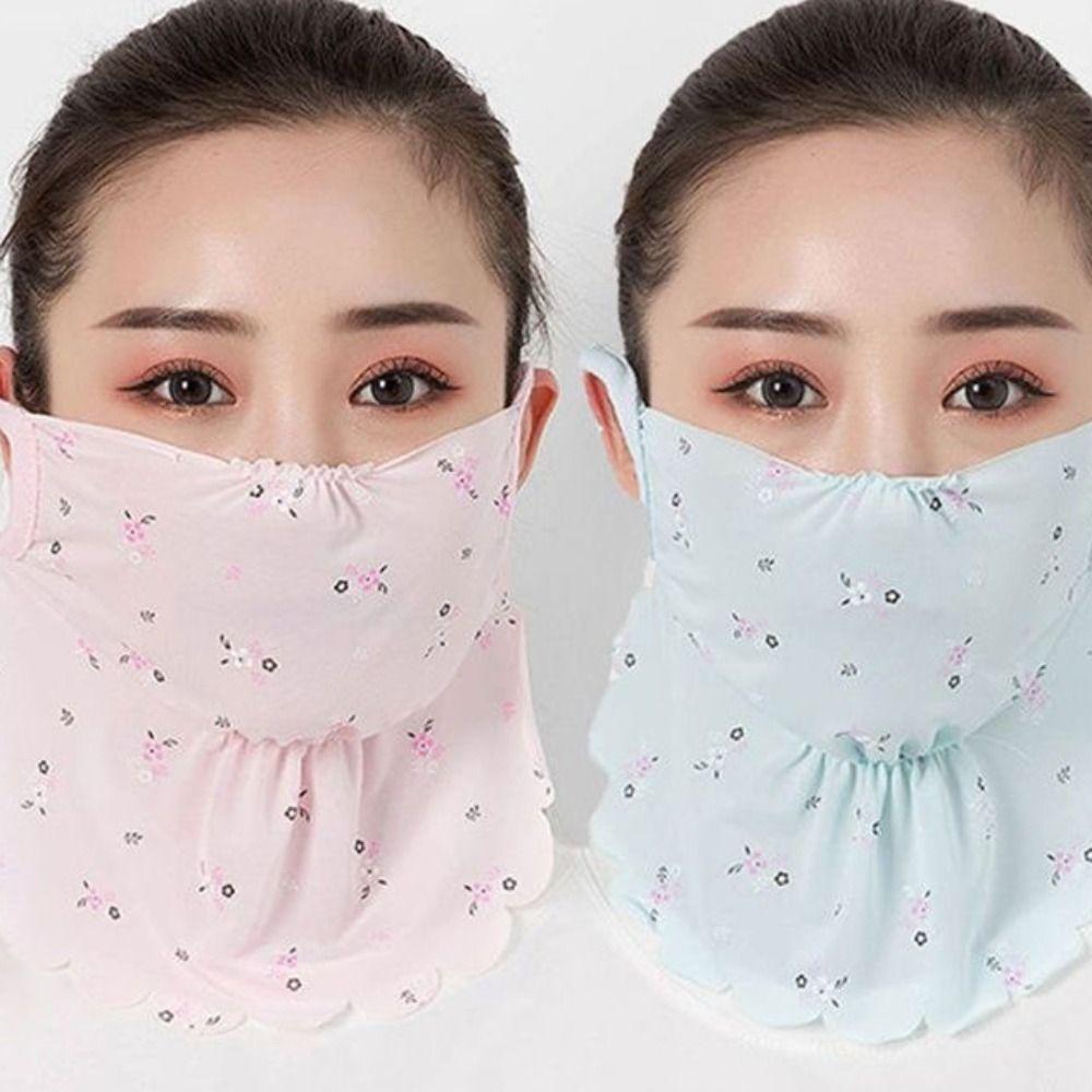 UV Protection Face Cover Sunscreen Veil Face Gini Mask Breathable Ice Silk Mask Hiking
