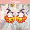 Ghost Halloween Themed Pumpkin Pot Pattern Women Acrylic Earrings For Festival