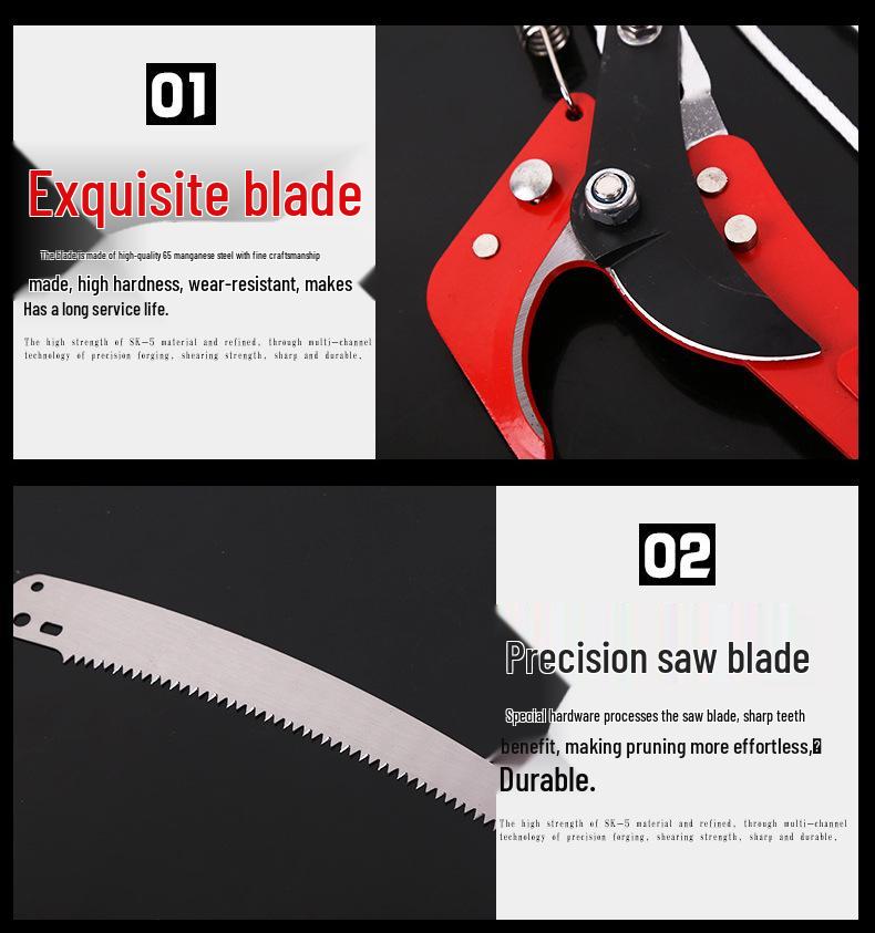 High-Quality Pruning Shears & Retractable Two-Wheeled High-Altitude Loppers Saw Scissors for Gardening
