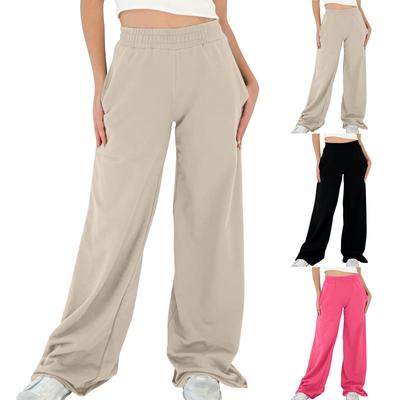 Modische Jogginghose für Damen, einfarbig, lässige Hose mit Taschen