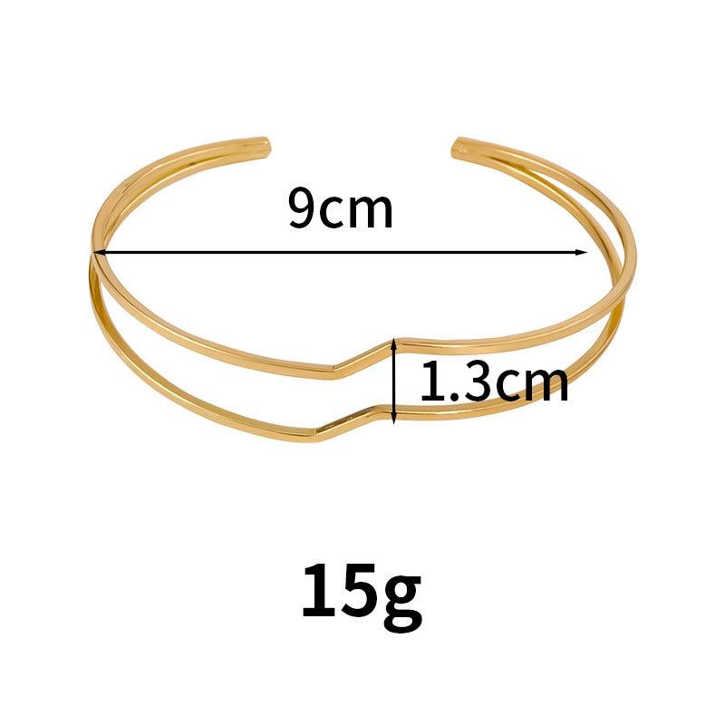 Minimalist Irregular Wave Hollow Upper Arm Cuff Bracelet Boho Adjustable Open Armband Body Jewelry For Women