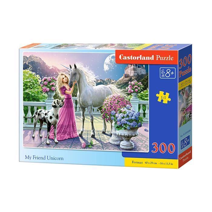Puzzle 300 pièces mon amie la licorne - castorland - dessins animés et bd - enfant - a partir de 8 ans