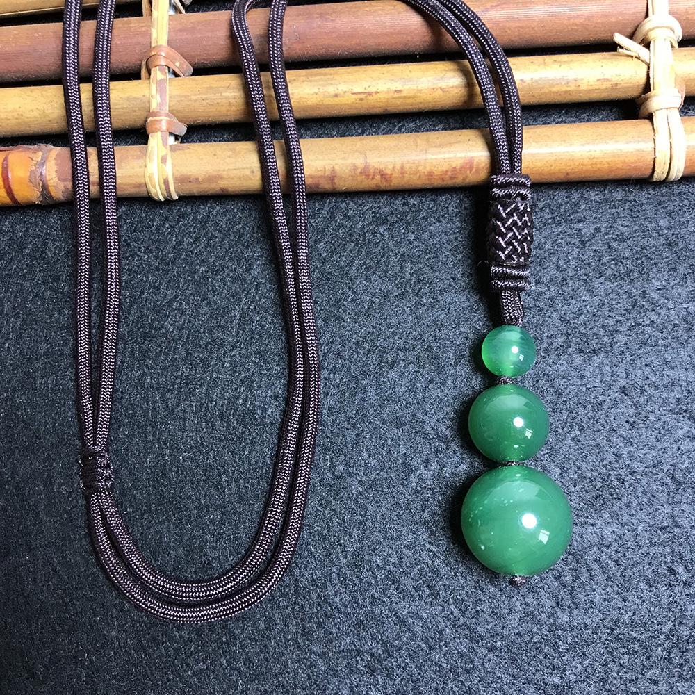 16MM Tiger Eye & Obsidian Crystal Pendant Necklace - Unisex Agate Ornament