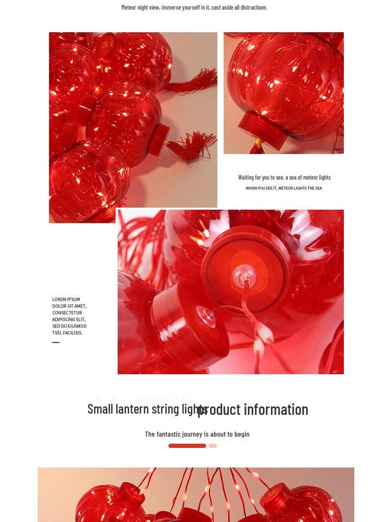 Red Lantern Curtain String Lights for New Year and Spring Festival - Perfect for Bedroom, Shop, Supermarket, Window, Balcony, or Door Decorations