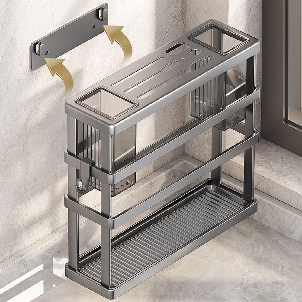 Carbon Steel Pot Cover Rack Wall Mounted Knives Rack Cutting Board Holder  for Kitchen