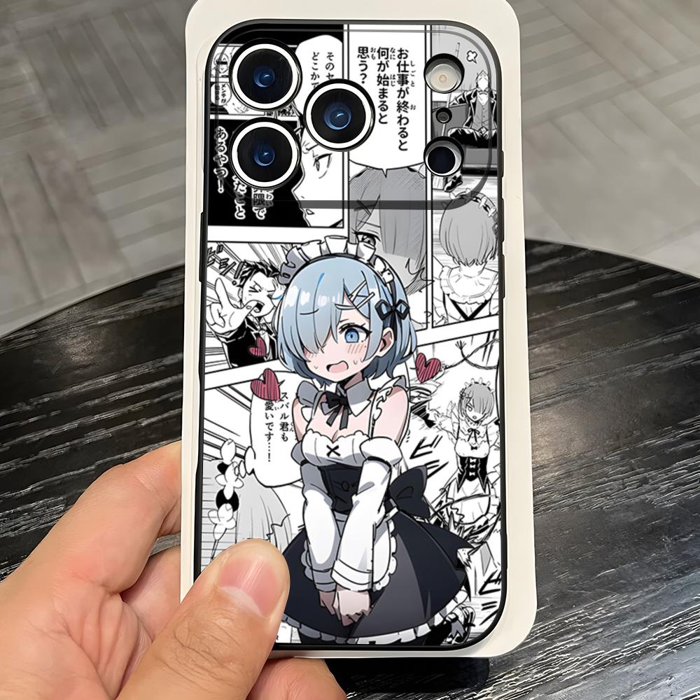 Anime Re Zero Rem Phone Case For IPhone 17 Pro Max 16 15 14 Pro Max 13 11 X Xs Xr 8 7Plus Silicone Cover