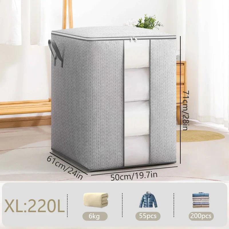 Clothes Storage Bag Big Capacity Duvet Blanket Clothing Sorting Bags Dustproof Clothes Organizer Home Wardrobe Storage Organizer