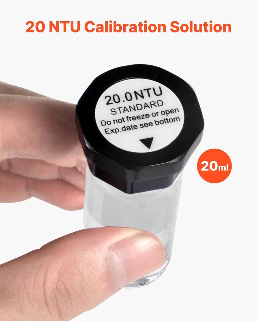 Trübungskalibrierlösungskit, 20/100/400/800 NTU, jeweils 20 ml, 4 Stück Nachfüllung Standard-Trübungslösung für TN1000 Trübungsmesser, Stoßfest