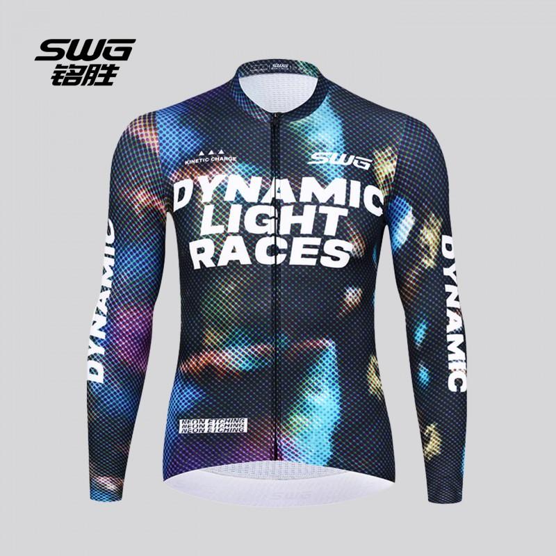 SWG Cycling Jersey Set Men Women Quick Dry Bike Racing Top Neon Print