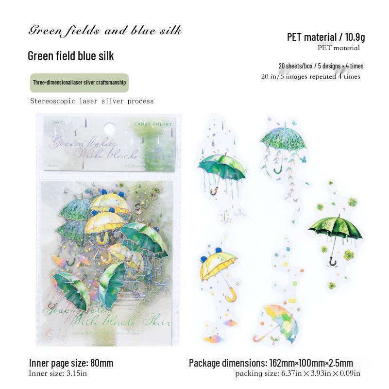 

Silver-White 3D Laser Ink Sticker Pack - Rainy Season Umbrella Theme