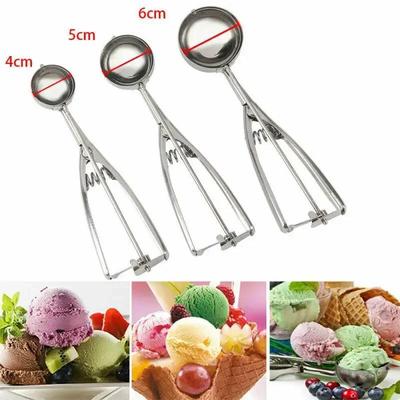 Ev Mutfak Küçük 3/4/5cm Mutfak Taşınabilir Dondurma Kaşığı Paslanmaz Çelik Dondurma Kaşığı Kavun Kaşıkları Aksesuarlar Tedarik