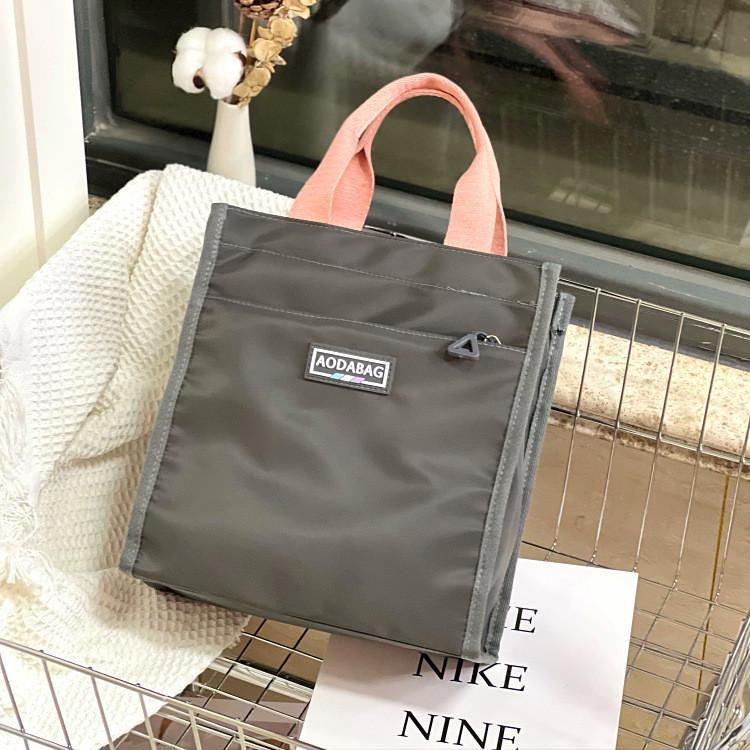 Urban Style Oxford Fabric Lunch Bag With Color Block Design For Students And Office Commuters