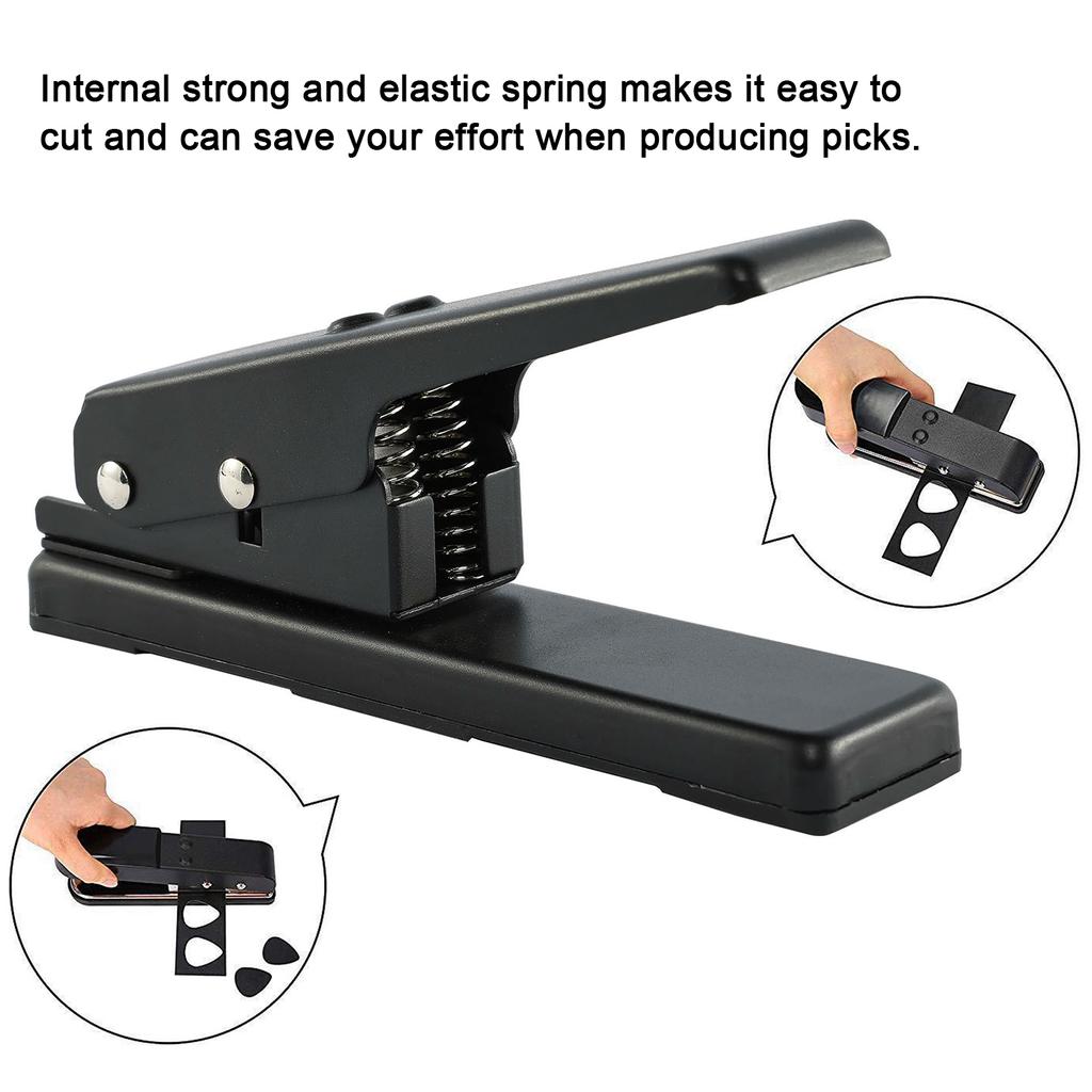 Guitar Pick Punch Set with 2 Pick Strips 2 Sandpaper Easy-to-use Pick Maker Wonderful Gift Choice for Guitar Players Birthdays Family Friends