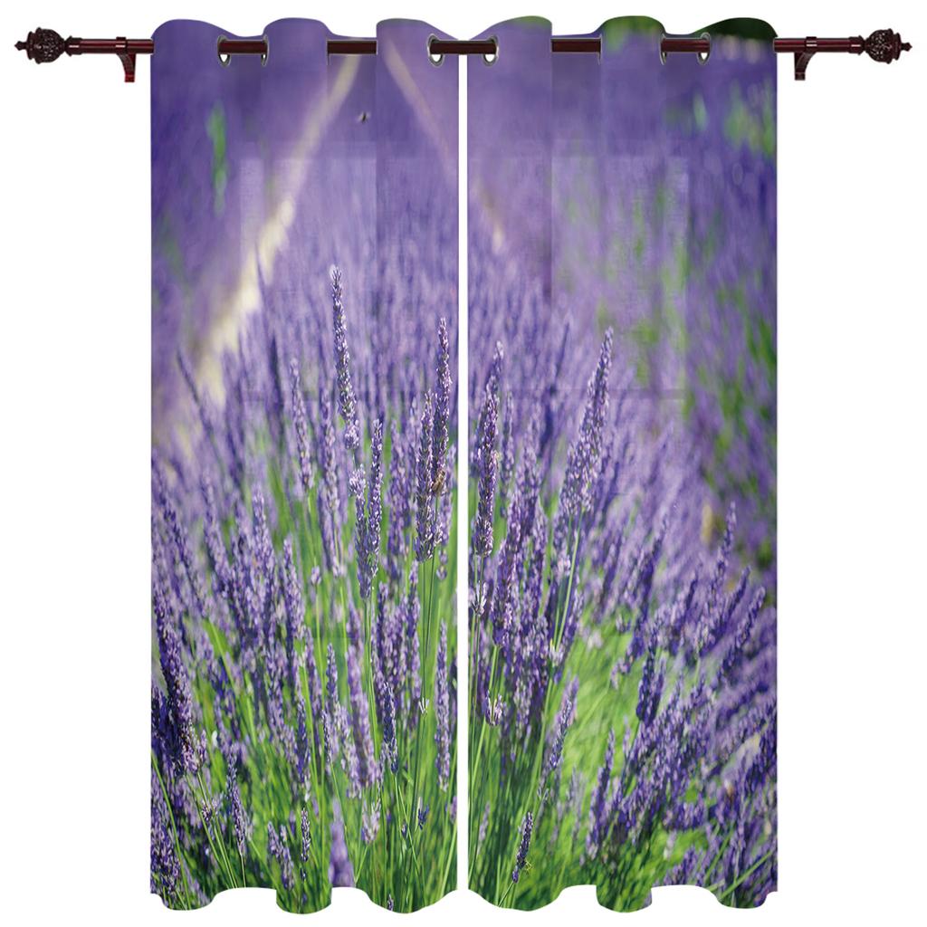Μωβ Λεβάντα Λουλούδια Πεδίο Καρέκλα Κουρτίνες Παραθύρου Κουρτίνες Κουζίνας Πάνελ Διακόσμησης Σπιτιού Κουρτίνες για Σαλόνι Κουρτίνες για Υπνοδωμάτιο