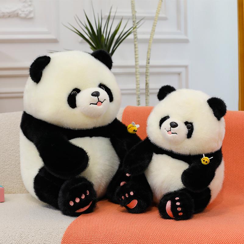 Simulation Cute Bee Bee Panda Plush Toy Giant Panda Flower Doll Girl Ragdoll Birthday Gift