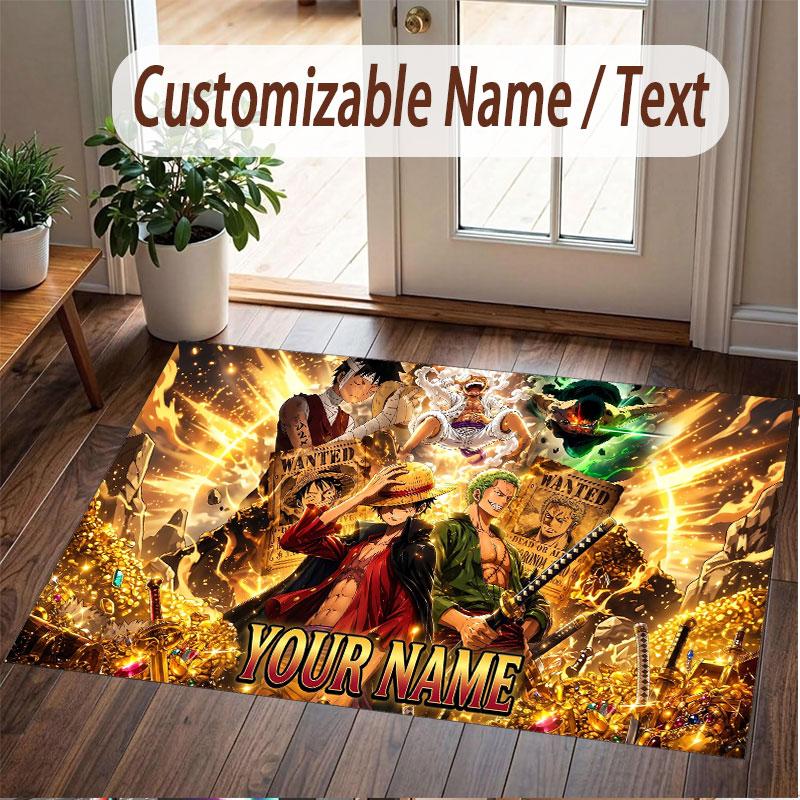 Custom Name Crystal Velvet Rug,One Piece Comfortable Anti Slip Floor Mat For Room Decoration