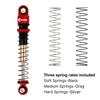 INJORA RC Shocks, 43mm Aluminum Threaded Teleshocks, Scx24 AXI90081 Deadbolts for 1/24 Crawler Cars, 4 Pieces (Red)