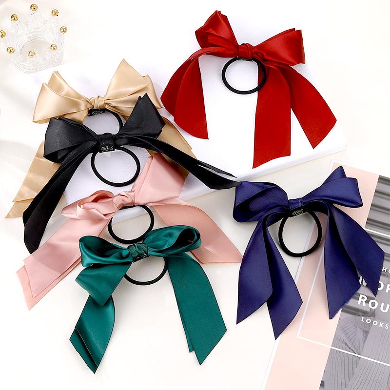 

Big Bowknot Rubber Band Hair Rope Sweet Ribbon Ornaments Colorful Elastic Fashion Accessories