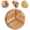 Divided Wood Serving Tray Cookies Platter Dinner Plate,Round ,Serving Appetizer Plate for