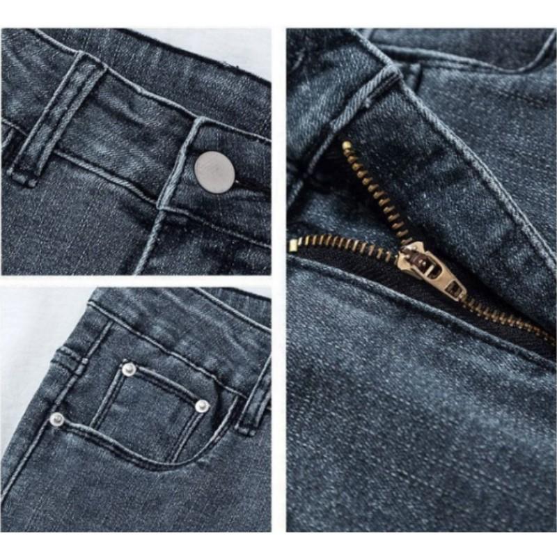 Women's Spring High-waisted Elastic Tight Nine-minute Pants Slim-Fit Slimming Commuter Jeans