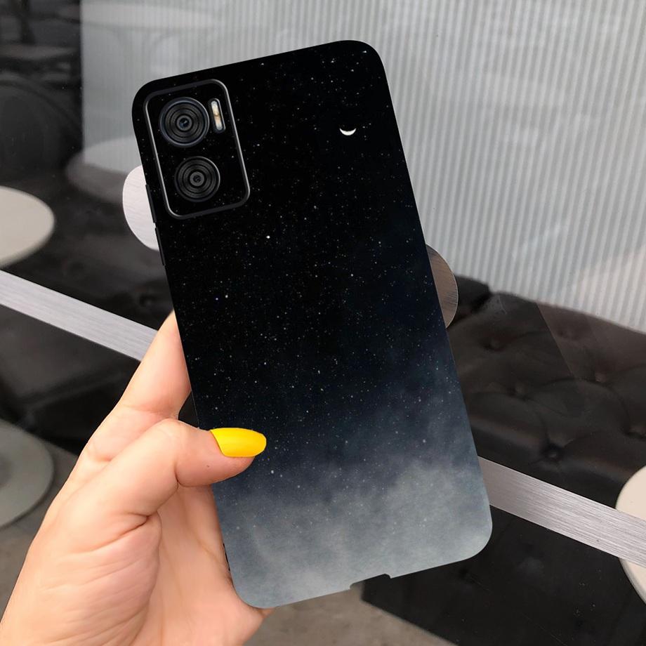 For Motorola Moto E22 Moto E22i Case Soft Matter Black Silicone Back Cover For MotoE22 E 22 Coques Cartoon Cute Fundas For Child