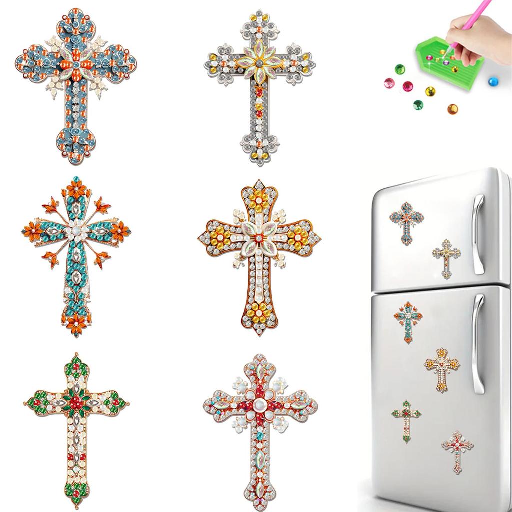 6Pcs Acrylic Daisy Animal Fridge Stickers Diamond Art Fridge Magnet Diamond Painting Refrigerator Magnet for Car Mailbox Decor