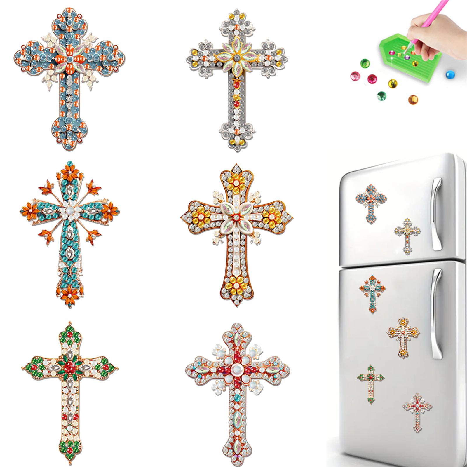 

6Pcs Acrylic Daisy Animal Fridge Stickers Diamond Art Fridge Magnet Diamond Painting Refrigerator Magnet for Fridge Whiteboards