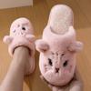 Cat Cotton Slippers Couple's Cute Cartoon Home Thick Warm Plush Soft Bottom Slippers