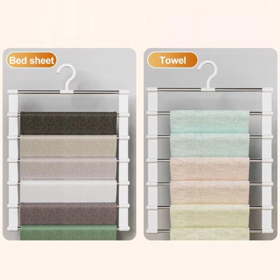 2/3Pcs Trouser Hangers with Rotatable Hooks Space-saving Foldable Design Multipurpose Skirts Scarves Storage