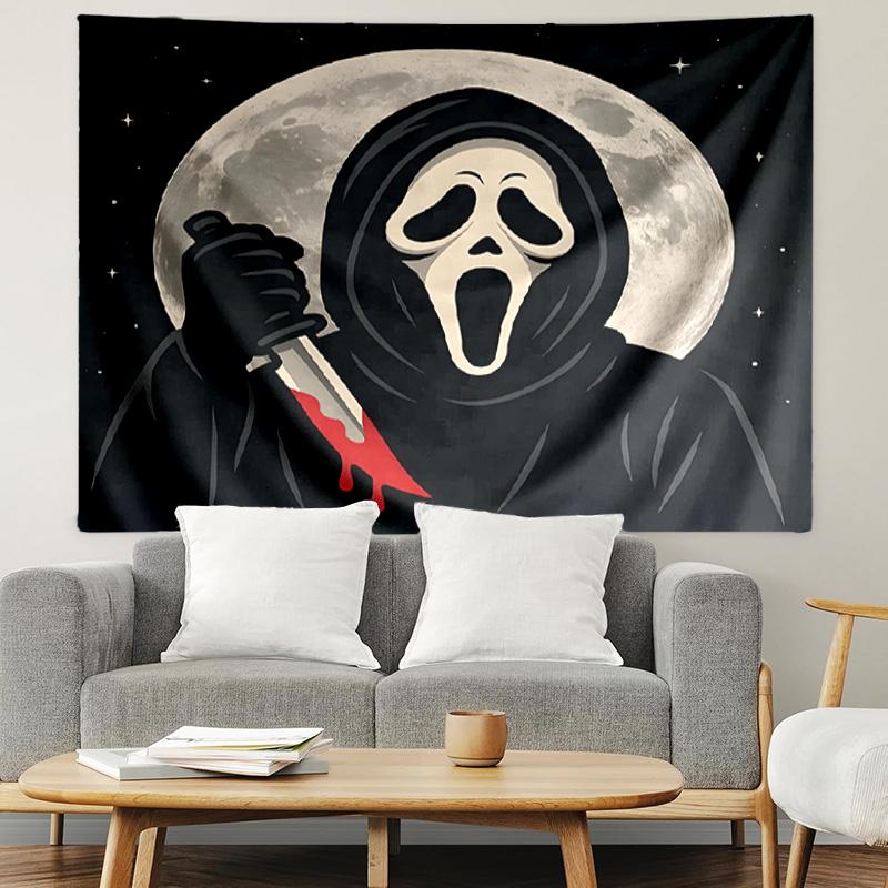 Ghostface Print Tapestry, Lightweight Wall Hanging, for Bedroom, Dorm, Living Room, Home Art Decor, Birthday Christmas Gift for Friends
