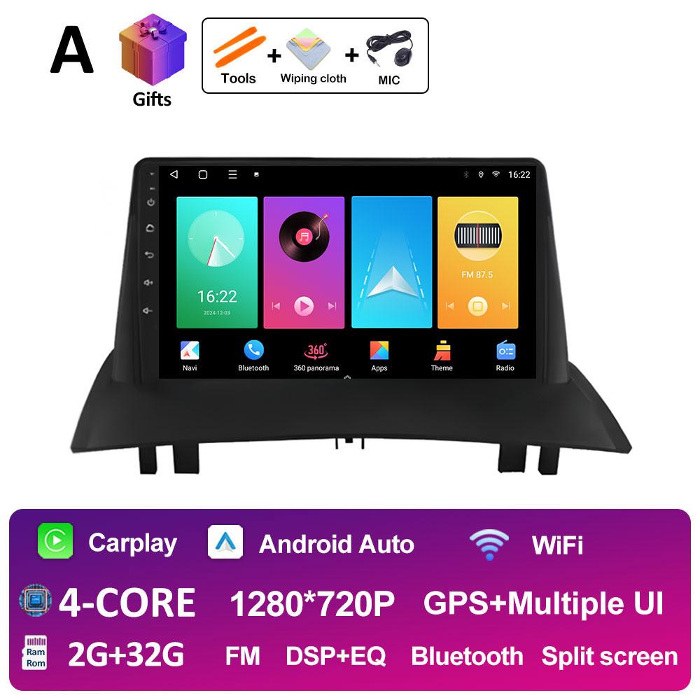 For Renault Megane 2 2002 2003 2004 2005 - 2009 Wireless Carplay GPS Navigation Android 14 DSP Stereo Autoradio Touch Screen 4G