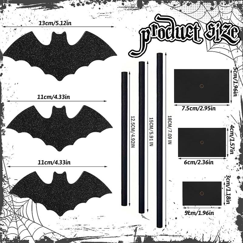 Halloween Wooden Logo Ornament Witch Hat Bat Desktop Decoration