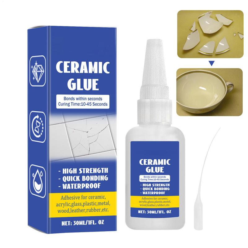 30ml Starker Super Keramik Reparaturkleber Wasserdicht DIY Basteln Starker Klebstoff für Keramik Porzellan Glas Metall Gummi