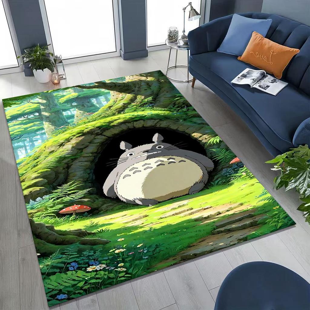 Kawaii T-Totoros Cartoon Art Carpet Rug for Bedroom Living Room Sofa Home Doormat Decor,Large Kids play Non-slip Floor Mat