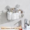 PET Suction Cup No-Drill Wall Mount Bathroom Storage Rack for Cosmetics