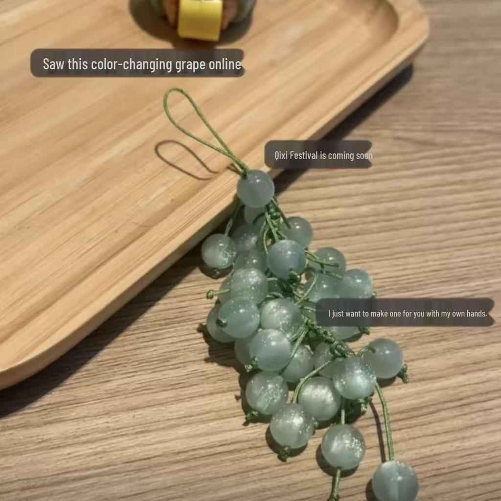Color-Changing DIY Weaving Grape Pendant Kit - Perfect for Backpacks and Gifts Like Qixi, Valentine's Day, and Birthdays.