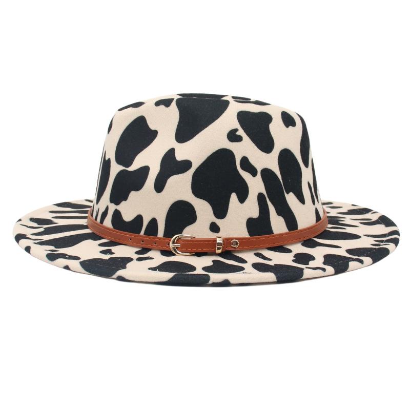 Belt Accessories Graffiti Clown Top Hat Cow Show Jazz Hat Cashmere Hat Big Brim Felt Hat