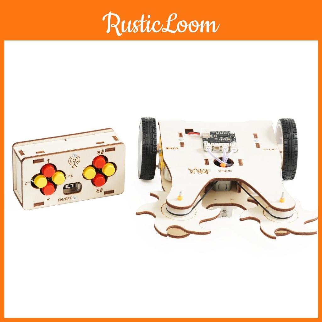 Assembled Wooden Remote Controlled Combat Vehicle With Large Sawtooth Set Toy