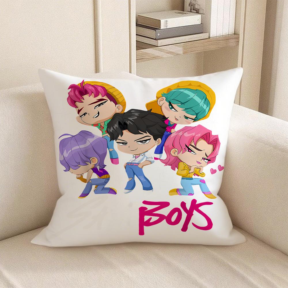 KPop Demon Hunters  There is “anime style" on the pillow: HUNTRX and other pattern pillowcases, fashionable home decoration