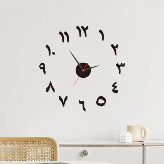 Nordic Style Wall Clock with Lasers Engraving 3D Digital Display Silent Sweep Movement Easy Installation Clock Room Decor