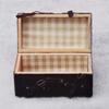 1:12 Dollhouse Retro Brown Leather-Look Wooden Luggage Accessory